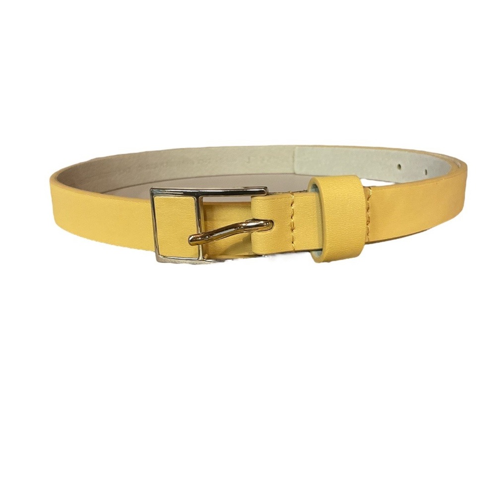 White House‎ Black Market Leather Classic Adjustable Waist Chic Belt OS Yellow